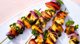 Paneer Tikka Peach Mint Skewers